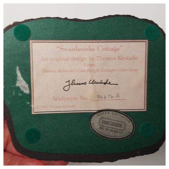 Thomas Kinkade Miniature SWANBROOKE COTTAGE with Certificate 90s Collectible VTG - Picture 10 of 11